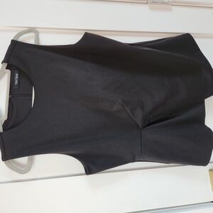 WHITE HOUSE BLACK MARKET Black Faux-Wrap Sleeveless Career Top Size XL